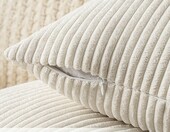 MIULEE Zestaw 2 poszewek na poduszki 40x40 cm sztruks beżowy – zdjęcie 3