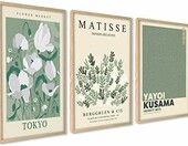 ag.art deco Zestaw 3 plakatów 30x40 cm Matisse – zielono-beżowe obrazki na ścianę – zdjęcie 1