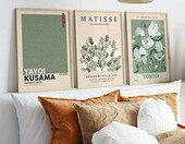 ag.art deco Zestaw 3 plakatów 30x40 cm Matisse – zielono-beżowe obrazki na ścianę – zdjęcie 2