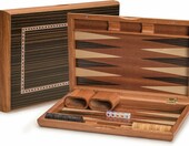 Tryktrak (backgammon) drewniany z intarsją 33 cm - Yellow Mountain Imports – zdjęcie 1