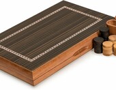 Tryktrak (backgammon) drewniany z intarsją 33 cm - Yellow Mountain Imports – zdjęcie 3