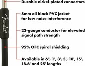 Fender Professional Series kabel gitarowy jack 6,3 mm, 3 m – zdjęcie 2