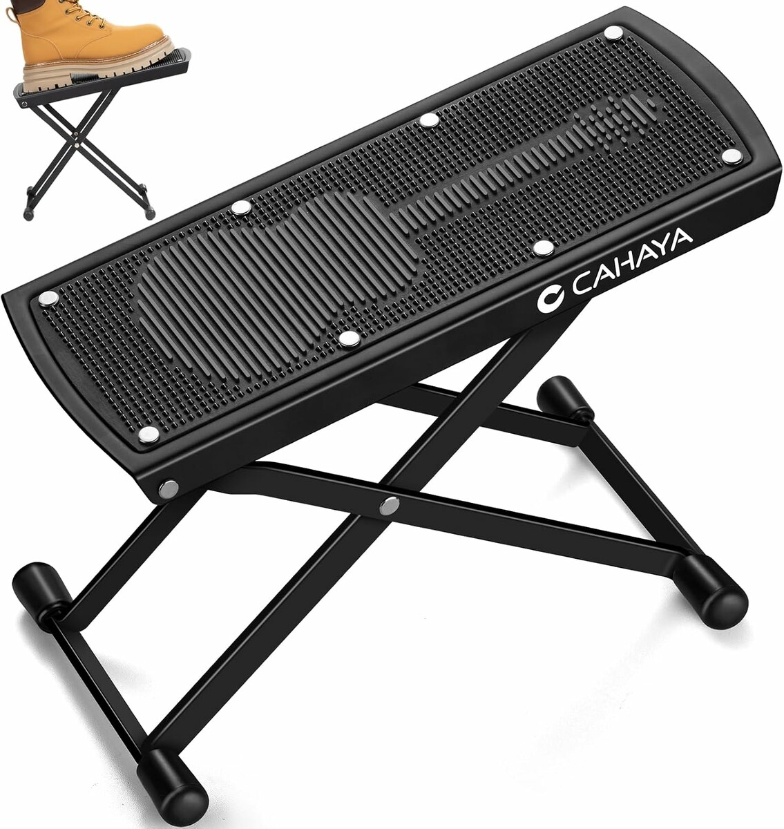 CAHAYA podnozek gitarowy skladany, metalowy, z 6-stopniowa regulacja