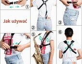 Rayzm - skórzany podwójny pasek na ramię do saksofonu, rozmiar L – zdjęcie 3