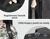 CAHAYA CY0201 Pokrowiec na gitarę elektryczną - wyściełany futerał Gig Bag, czarny – zdjęcie 4