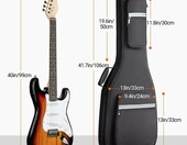 CAHAYA CY0201 Pokrowiec na gitarę elektryczną - wyściełany futerał Gig Bag, czarny – zdjęcie 5