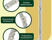 Montreux FLE701 Flet poprzeczny dla ucznia, posrebrzany, tonacja C – zdjęcie 4