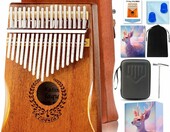 Kalimba 17 klawiszy laqula – mahoniowy instrument palcowy z etui – zdjęcie 1