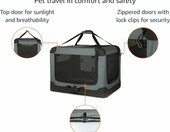 Amazon Basics składany transporter podróżny dla małych zwierząt M, szary – zdjęcie 2