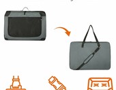 Amazon Basics składany transporter podróżny dla małych zwierząt M, szary – zdjęcie 3