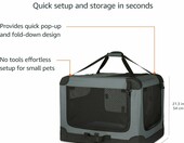 Amazon Basics składany transporter podróżny dla małych zwierząt M, szary – zdjęcie 4