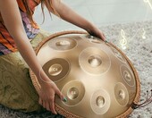 VEVOR Handpan 22" 9 nut D-moll – stalowy bęben ręczny, złoty – zdjęcie 2