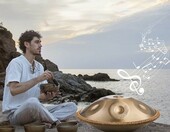VEVOR Handpan 22" 9 nut D-moll – stalowy bęben ręczny, złoty – zdjęcie 3