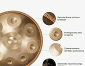 VEVOR Handpan 22" 9 nut D-moll – stalowy bęben ręczny, złoty – zdjęcie 4
