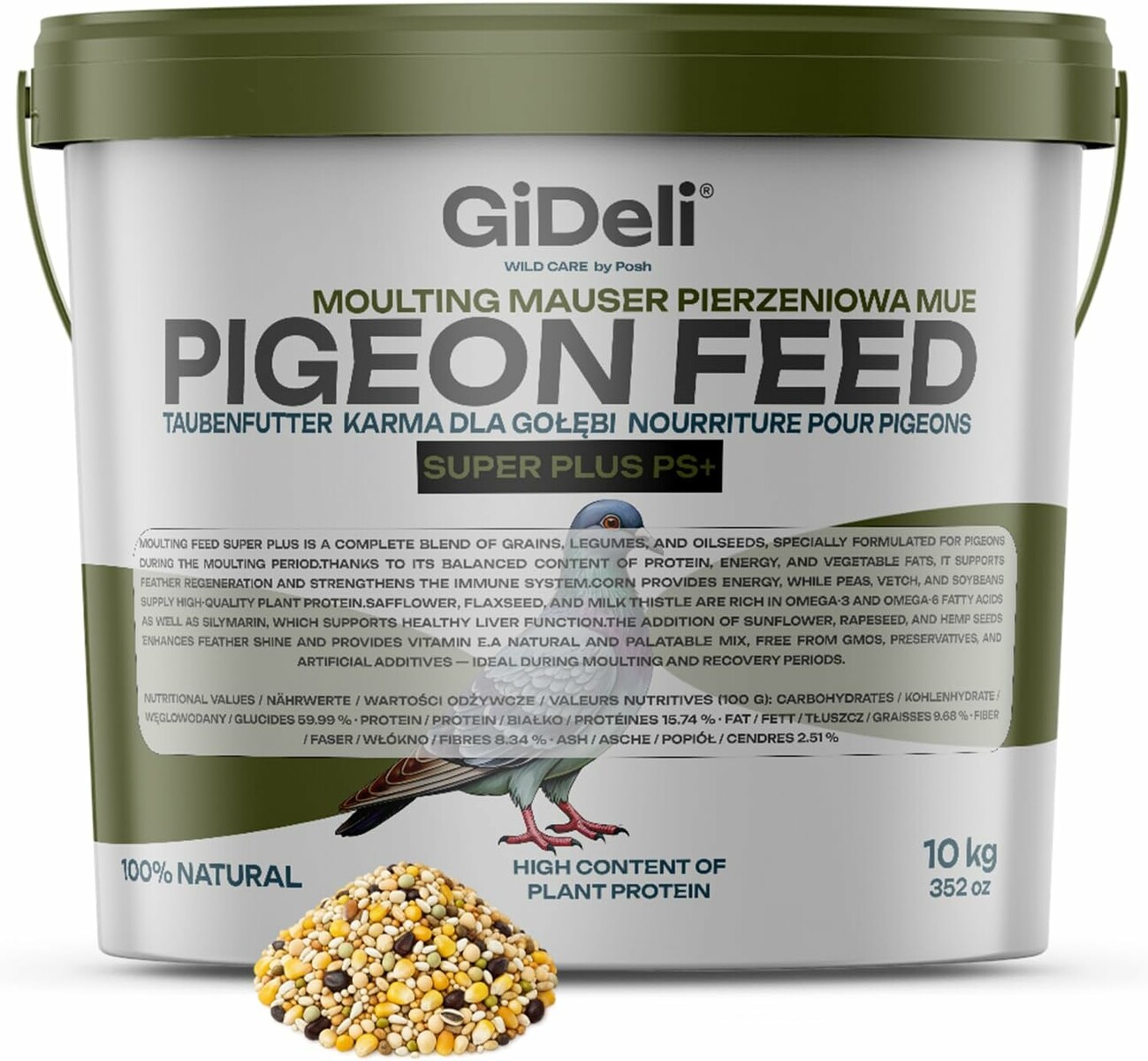 GiDeli karma dla gołębi 10 kg – mieszanka na okres pierzenia