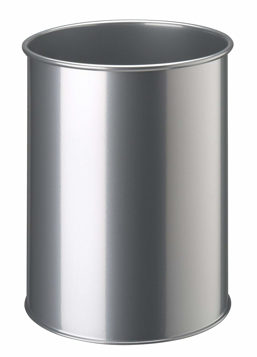 Durable kosz na śmieci metalowy 15 l, srebrny - kosz biurowy