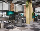 Durable kosz na śmieci metalowy 15 l, srebrny - kosz biurowy – zdjęcie 4
