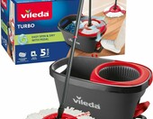Vileda Turbo mop obrotowy z wiadrem i pedałem nożnym, mikrofibra – zdjęcie 1