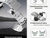 Fullmosa Bransoleta metalowa do zegarka ze stali nierdzewnej, srebrna – zdjęcie 4