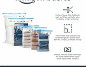 Amazon Basics Worki próżniowe do ubrań z pompką, 5 szt., duże – zdjęcie 2