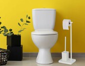Relaxdays Zestaw WC szczotka toaletowa i uchwyt na papier, biały – zdjęcie 2