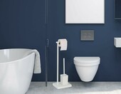 Relaxdays Zestaw WC szczotka toaletowa i uchwyt na papier, biały – zdjęcie 5