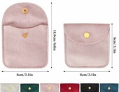 Hnonoxy Aksamitne woreczki na biżuterię z zatrzaskiem, 6 szt., 8x8 cm – zdjęcie 2