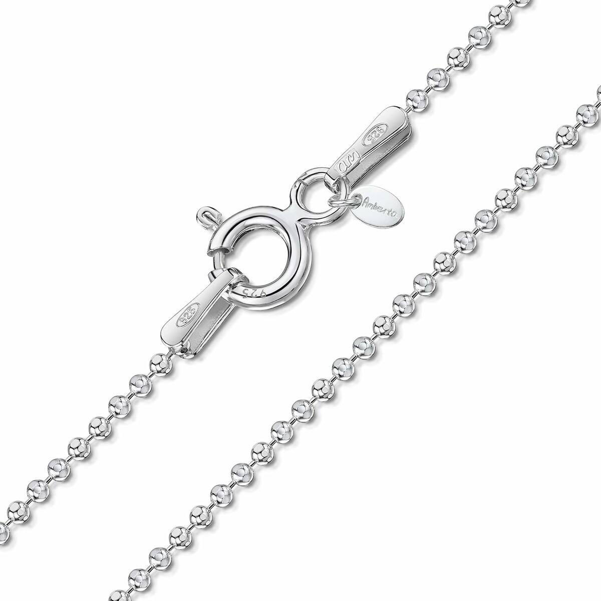 Amberta Łańcuszek dziecięcy srebro 925, kulkowy 36 cm