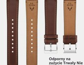 Fullmosa Skórzany pasek do zegarka 22 mm, ciemnobrązowy, zapięcie ze stali – zdjęcie 4