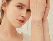 Cosie Lily Bransoletka damska srebro 925 serce, różowe złoto, regulowana – zdjęcie 2