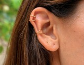 Made by Nami Nausznice damskie złote, ear cuff bez przekłuwania, 2 szt. – zdjęcie 2