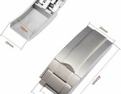 ROUHO Klamra motylkowa do zegarka, stal nierdzewna 316L, srebrna 18 mm – zdjęcie 5