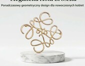VELAJA Broszka damska złota, geometryczna, 5x5 cm – zdjęcie 4