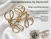 VELAJA Broszka damska złota, geometryczna, 5x5 cm – zdjęcie 5