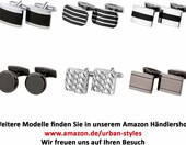 Spinki do mankietów DonDon, stal nierdzewna, srebrno-czarne – zdjęcie 2