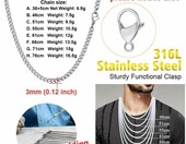 Łańcuszek męski PROSTEEL kubański, stal nierdzewna 316L, 46 cm – zdjęcie 3