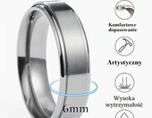 Obrączka ślubna King Will BASIC, tytan, srebrna, matowa – zdjęcie 2