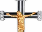 Naszyjnik z krzyżykiem praymos, srebro 925, krucyfiks z cyrkonią – zdjęcie 1