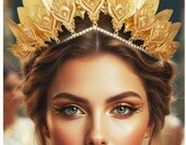 Diadem ślubny Zoestar, złota tiara typu wieniec grecki – zdjęcie 1