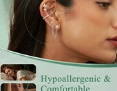 Piercing biżuteria MILACOLATO, kolczyki Helix ze stali chirurgicznej, srebrne – zdjęcie 4