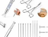 Piercing części MILACOLATO, zestaw narzędzi i kulek wymiennych, stal nierdzewna – zdjęcie 1