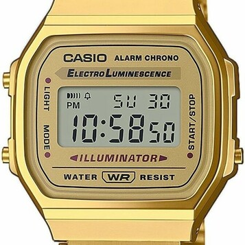 Casio A168WG-9EF Vintage - zegarek unisex cyfrowy, złoty