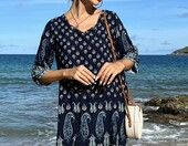Zeagoo Tunika plażowa damska boho - granatowa, XL – zdjęcie 3