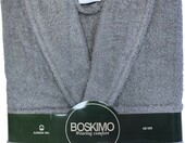 BOSKIMO Szlafrok unisex bawełniany 420 gsm - antracytowy, XL – zdjęcie 5