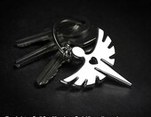 FABACH breloczek do kluczy anioł stróż – metalowy brelok z kółkiem, czarny – zdjęcie 4