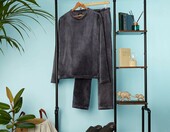 CityComfort piżama męska polarowa XL – komplet bluza i spodnie, ciemny szary – zdjęcie 3