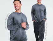 CityComfort piżama męska polarowa XL – komplet bluza i spodnie, ciemny szary – zdjęcie 5