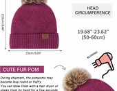 Bequemer Laden komplet zimowy 3w1 – czapka, szalik i rękawiczki, różowo-czerwony – zdjęcie 5