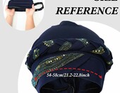XEPST turban damski wstępnie zawiązany 2 szt. – nakrycie głowy, granatowo-szary – zdjęcie 3