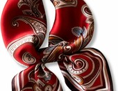 PoeticEHome apaszka jedwabna damska 68x68 cm – chusta na szyję, kwiatowy wzór – zdjęcie 1